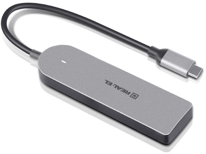 Мультипортовий адаптер REAL-EL CQ-415 Space Grey (EL123110001) - зображення 7