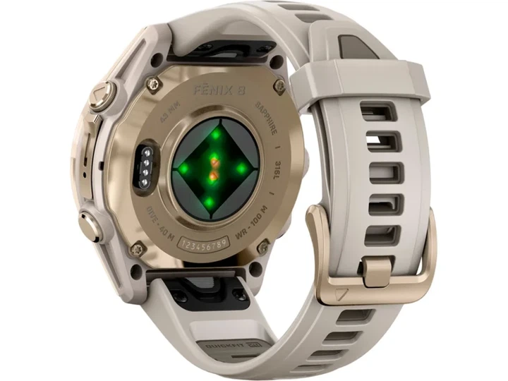 Спортивний годинник Garmin Fenix 8 43mm AMOLED Sapphire Soft Gold w. Fog Gray/Dark Sandstone S. Band (010-02903-10/11) - изображение 7