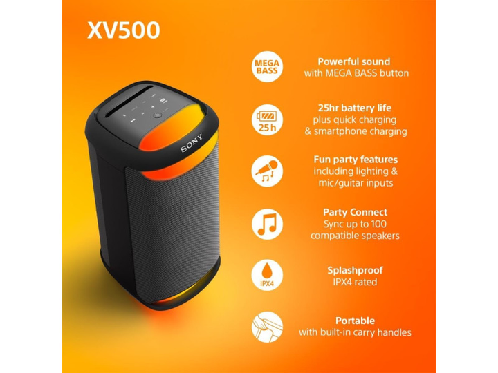 Портативна акустика Sony SRS-XV500 (SRSXV500B.CEL) - зображення 10