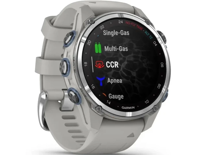 Спортивні годинники Garmin Descent Mk3 43 mm Stainless Steel with Fog Gray Silicone Band (010-02753-04/03) - Фото 2 Спортивні годинники Garmin Descent Mk3 43 mm Stainless Steel with Fog Gray Silicone Band (010-02753-04/03) - зображення 2