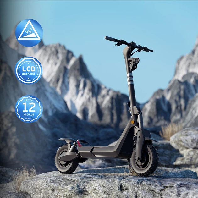 Електросамокат OKAI ES800 Panther Off-Road Black 12", 1500(3000)W, Dual Motor, 19.2Ah, 50km, 60km\h, 35%, NFC, App, 43kg (ES800-B) - зображення 13