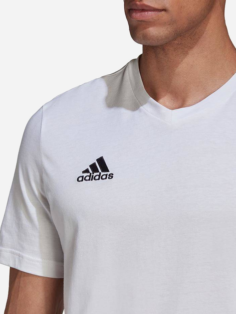 T-shirt męski w serek adidas ENT 22 Tee HC0452 L Biały (4065418933490) - obraz 4