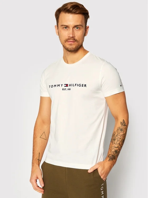 Футболка чоловіча Tommy Hilfiger MW0MW11465-118 S Біла (8719858444356) - зображення 1