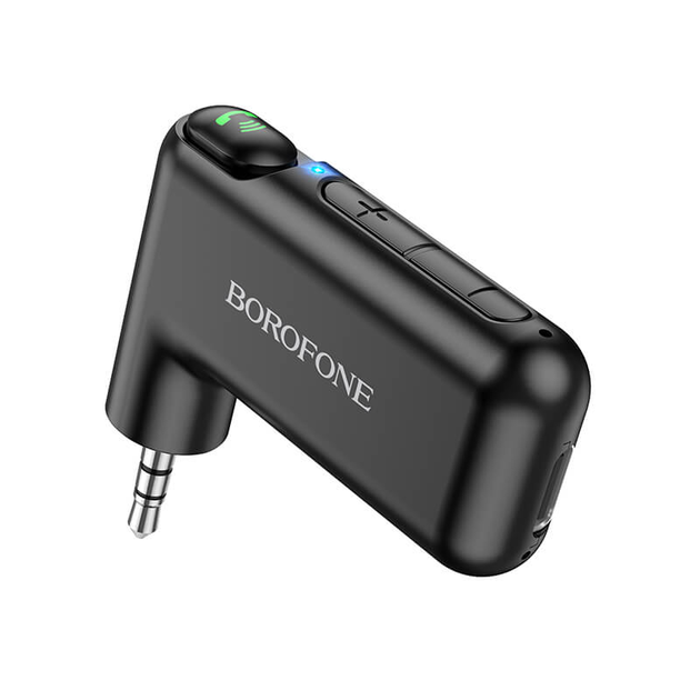 Аудиоадаптер Bluetooth aux гарнитура в машину BOROFONE BC35 |BT5.0, Mic, 10Hours, AUX| Черный - изображение 3