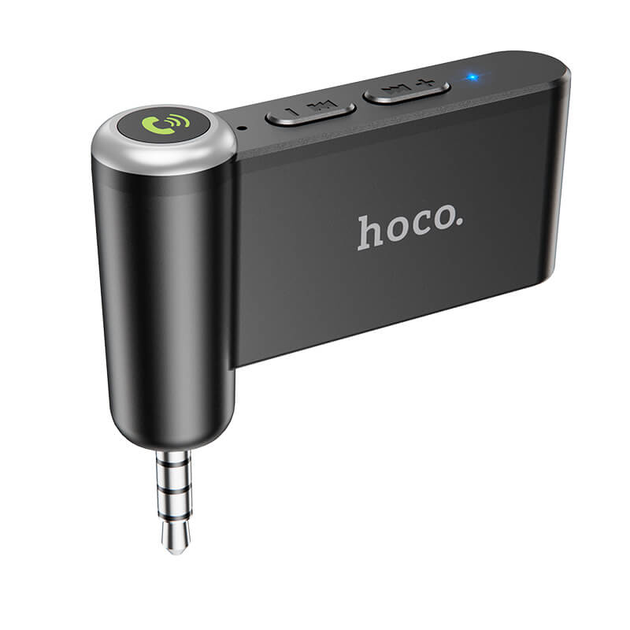 Аудиоадаптер Bluetooth aux гарнитура в машину HOCO Magic music car AUX BT receiver E58 |BT5.0, Mic| Черный - изображение 3