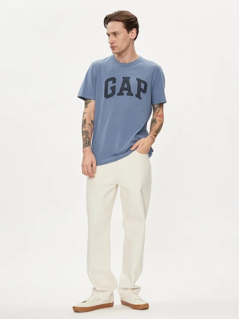 Футболка бавовняна довга чоловіча GAP 856659-02 XL Cиня (1200132704169) - зображення 3
