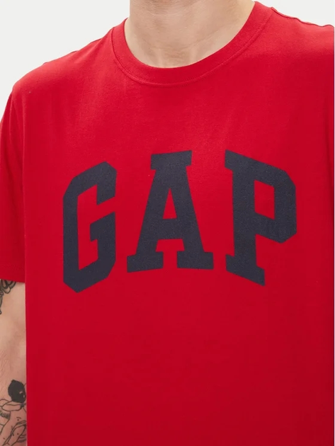 T-shirt męski bawełniany długi GAP 856659-05 L Czerwony (1200132704206) - obraz 4