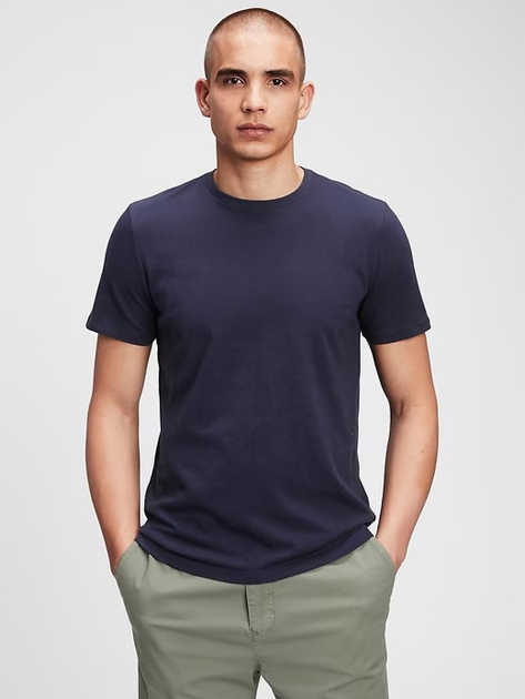 T-shirt męski długi bawełniany GAP 440775-01 3XL Granatowy (1200037001004) - obraz 4