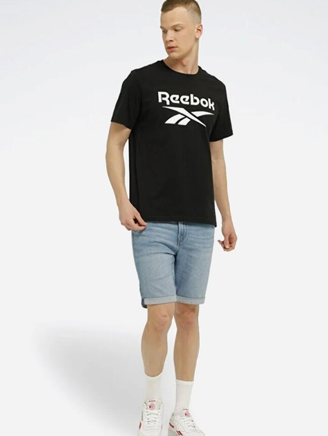 Футболка бавовняна довга чоловіча Reebok Identity Big 100070405 2XL Чорна (4066763438982) - зображення 3