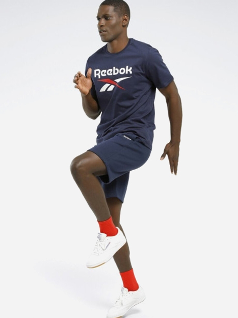Футболка бавовняна довга чоловіча Reebok Identity Big 100071176 S Темно-синя (4066763461102) - зображення 5