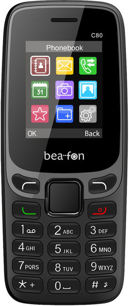 Telefon komórkowy Beafon C80 Black (C80_EU001B) - obraz 1