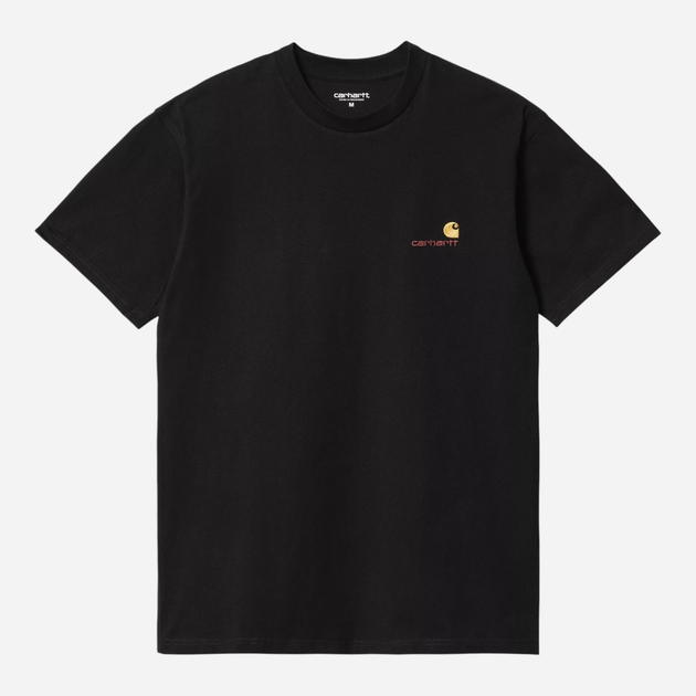 Футболка бавовняна довга чоловіча Carhartt WIP S/S American Script I029956-89XX L Чорна (4064958087076) - зображення 4