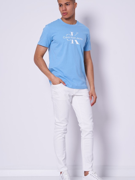 Футболка бавовняна чоловіча Calvin Klein Jeans J30J325190-CEZ M Голуба (8720109341850) - зображення 5