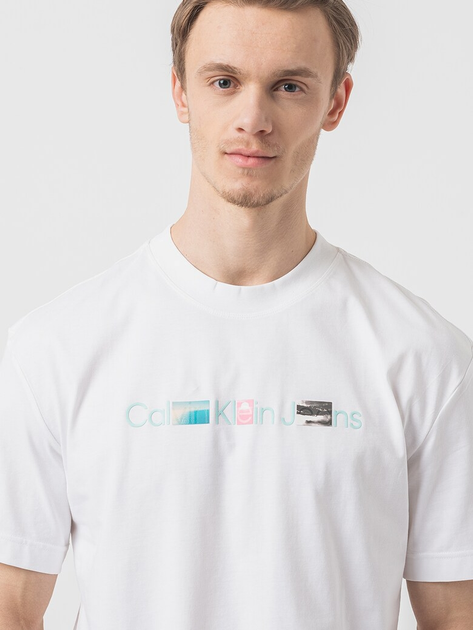 Футболка бавовняна чоловіча Calvin Klein Jeans J30J325195-YAF M Біла (8720109354522) - зображення 5