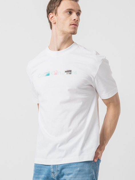 Футболка бавовняна чоловіча Calvin Klein Jeans J30J325195-YAF XL Біла (8720109354799) - зображення 3