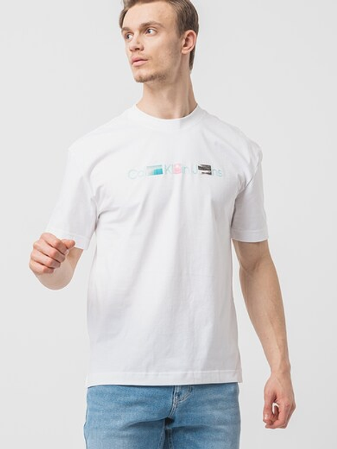 Футболка бавовняна чоловіча Calvin Klein Jeans J30J325195-YAF 2XL Біла (8720109354850) - зображення 4