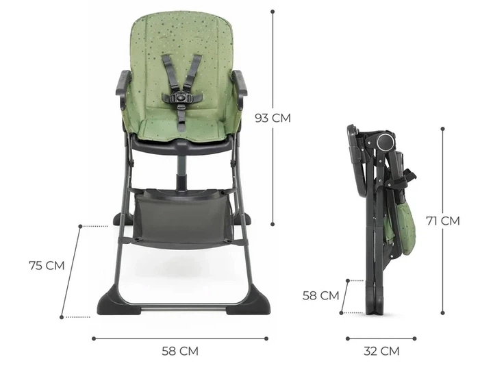 Стільчик для годування KinderKraft Foldee Green (KHFOLD00GRE0000) - Фото 9 Стільчик для годування KinderKraft Foldee Green (KHFOLD00GRE0000) - зображення 9