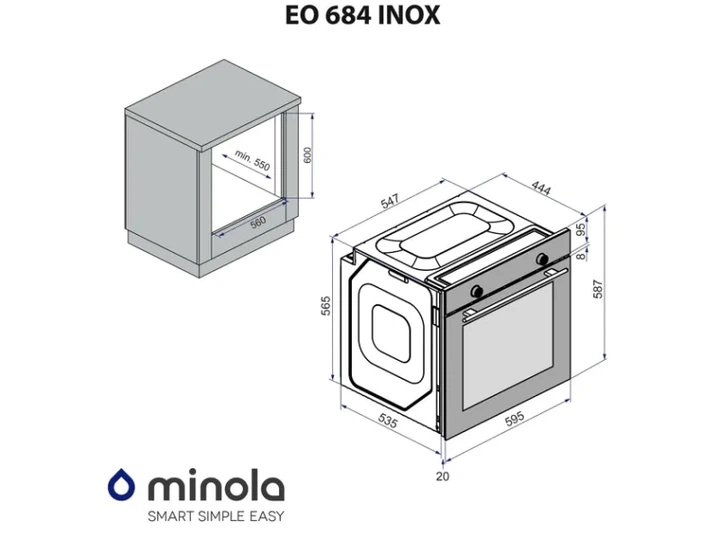Духовка електрична Minola EO 684 INOX - изображение 3