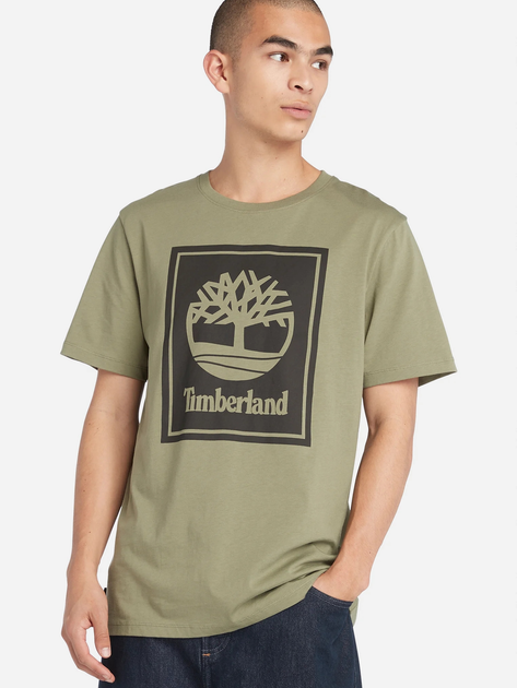 T-shirt męski bawełniany Timberland TB0A5WQQ M Khaki (194902955398) - obraz 1