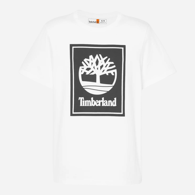 Футболка бавовняна довга чоловіча Timberland TB0A5WQQ L Білий/Чорний (194902954322) - зображення 5