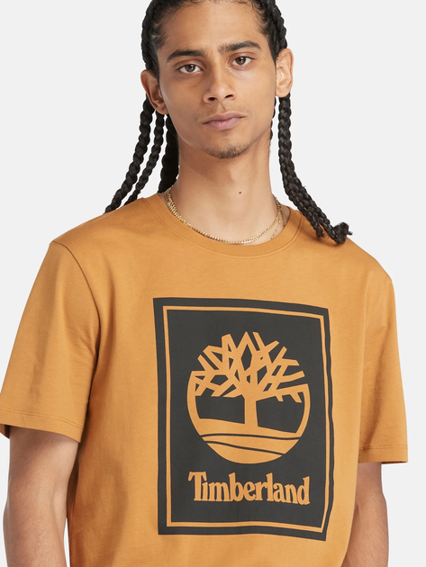 Футболка бавовняна довга чоловіча Timberland TB0A5WQQ XXL Бежевий/Чорний (194902955626) - зображення 4