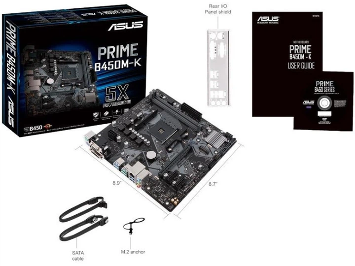 Материнська плата Asus PRIME B450M-K - изображение 2