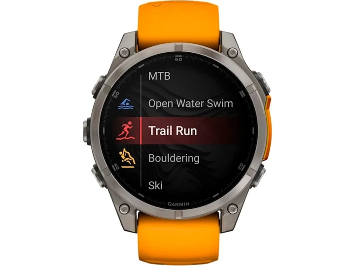 Спортивний годинник Garmin Fenix 8 47mm AMOLED Sapphire Titanium w. Spark Orange/Graphite Silicone Band (010-02904-10/11) - изображение 5