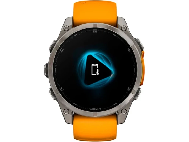 Спортивний годинник Garmin Fenix 8 47mm AMOLED Sapphire Titanium w. Spark Orange/Graphite Silicone Band (010-02904-10/11) - изображение 8