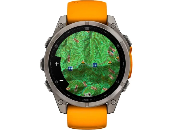 Спортивний годинник Garmin Fenix 8 47mm AMOLED Sapphire Titanium w. Spark Orange/Graphite Silicone Band (010-02904-10/11) - изображение 9