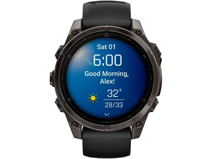 Спортивний годинник Garmin Fenix 8 47mm AMOLED Sapphire Carbon Gray DLC Titanium w. Black/Pebble Gray S. Band (010-02904-20/21) - изображение 2