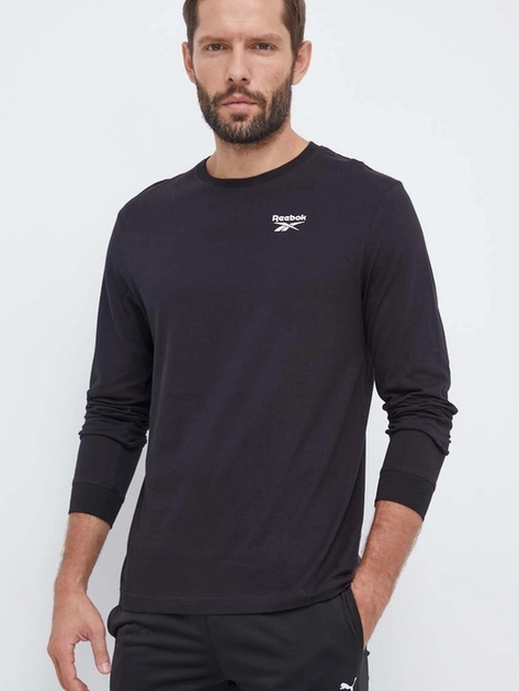 Лонгслів чоловічий Reebok Identity Small Logo Ls Tee 100070399 XL Чорний (4066763710569) - зображення 1