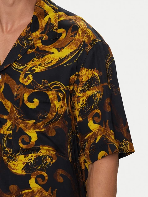 Сорочка чоловіча Versace Jeans Couture vjc76gal2b0ns407g89 48 Чорний/Жовтий (8052019660982) - зображення 5