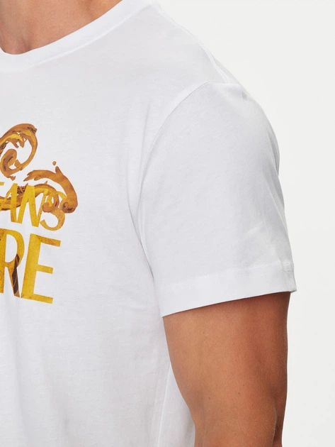 Футболка бавовняна довга чоловіча Versace Jeans Couture vjc76gahg00cj00gg03 XL Біла (8052019589610) - зображення 5