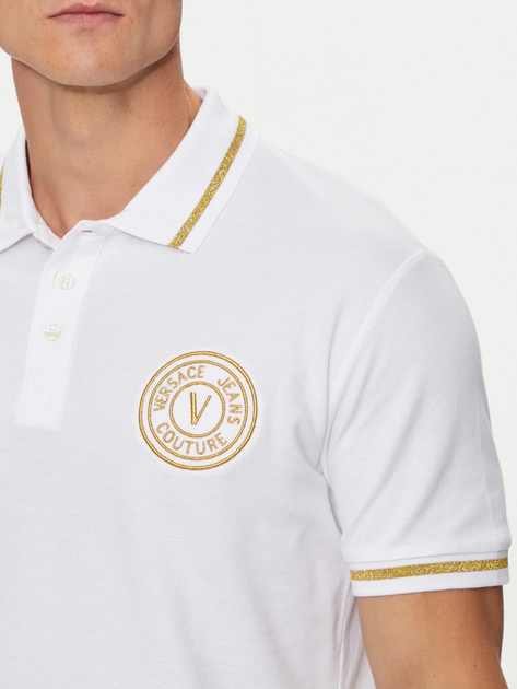 Поло довге чоловіче Versace Jeans Couture vjc76gagt02cj01tg03 L Біле (8052019595567) - зображення 4