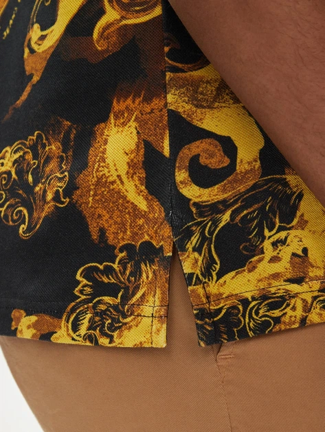 Поло довге чоловіче Versace Jeans Couture vjc76gag6s0js286g89 3XL Чорний/Жовтий (8052019587258) - зображення 5