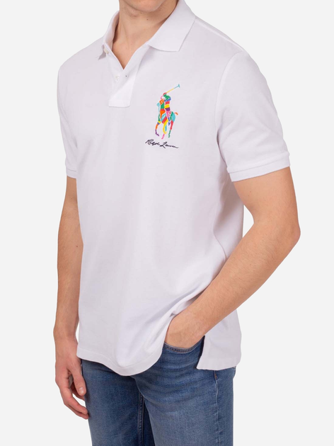 Поло довге чоловіче Polo Ralph Lauren prl710926413002 XL Біле (3616535089044) - зображення 3