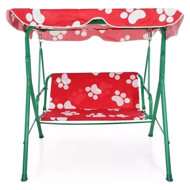 Качели садовые Bambi M 4019-1 металл, крыша, красно-белый - Фото 1 Качели садовые Bambi M 4019-1 металл, крыша, красно-белый - изображение 1