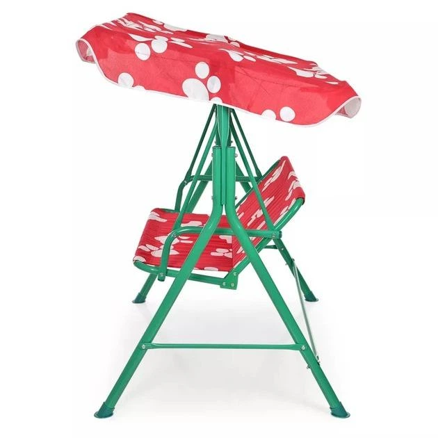 Качели садовые Bambi M 4019-1 металл, крыша, красно-белый - Фото 2 Качели садовые Bambi M 4019-1 металл, крыша, красно-белый - изображение 2