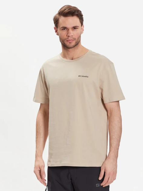 Футболка бавовняна чоловіча Columbia CSC Basic Logo Short Sleeve 1680053274 S Бежева (195978524426) - зображення 1