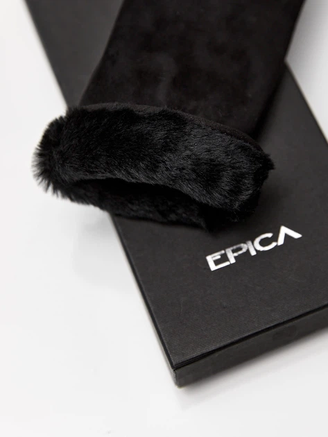 Женские кожаные перчатки Epica CFR-19 7,5 черные - изображение 4
