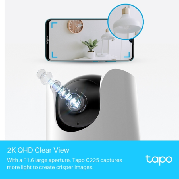 Панорамная домашняя Wi-Fi камера TP-LINK Tapo C225 беспроводная Белый с черным - изображение 4