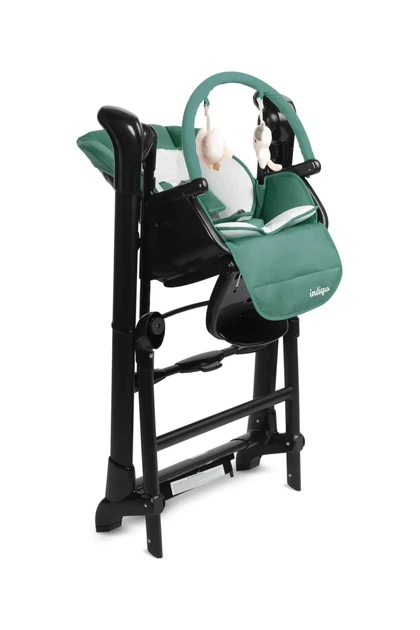Крісло-гойдалка + стільчик для годування Caretero INDIGO Black Green - зображення 6