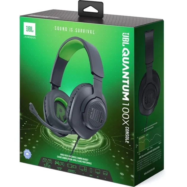 Навушники JBL QUANTUM 100X Console Black (JBLQ100XBLKGRN) - Фото 8 Навушники JBL QUANTUM 100X Console Black (JBLQ100XBLKGRN) - зображення 8