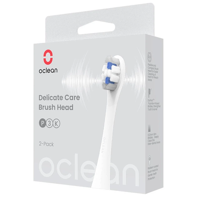 Насадка для зубної електрощітки Oclean P3K4 Delicate Care Extra Soft 2 шт (6970810552911) - зображення 4