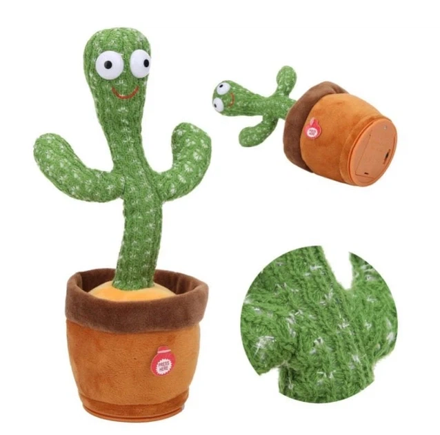 Танцюючий кактус Dancing Cactus повторює звуки навколо 34 см Зелений - зображення 3