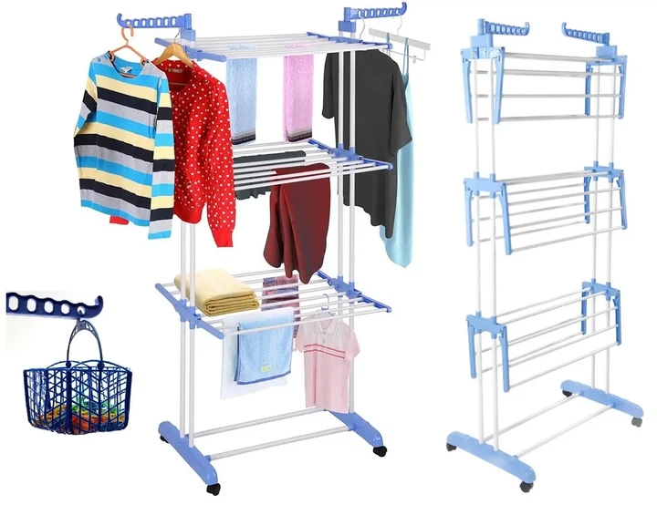 Вертикальная сушилка для белья до 50 кг Garment rack with wheels складная - изображение 6
