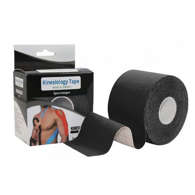 Кинезиологический тейп Kinesio EasyFit EF-2080-BK, черный - изображение 1