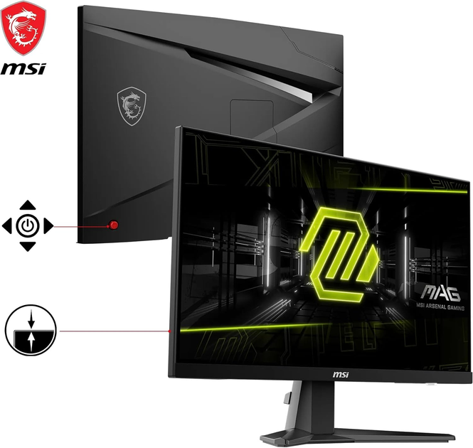 Монітор 25" MSI MAG 256F -- FullHD / Rapid IPS 180Hz / 1ms (GtG) / 8-Bit + FRC / DCI-P3 96% / Adaptive-Sync / HDMI 2.0 - зображення 9
