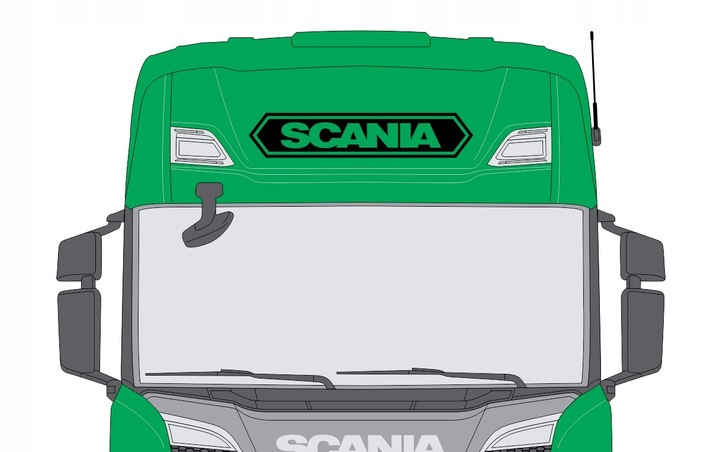 Наклейка на Авто / Грузовики / Фуры / Стекло / Кузов " Scania - Сканиа " черный цвет - изображение 2
