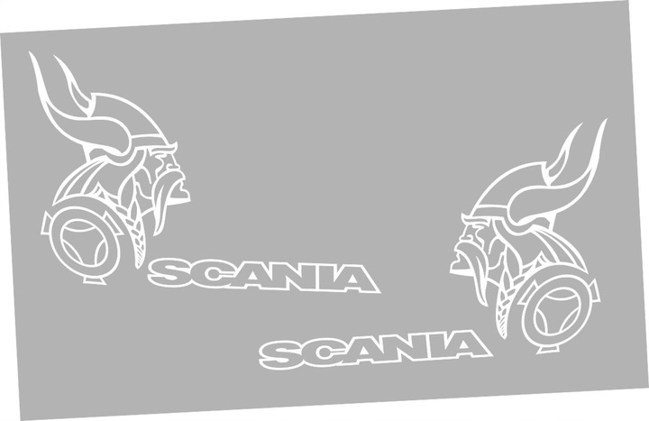 Наклейка на Авто / Грузовики / Фуры / Стекло / Кузов " Scania Викинг на угол стекла - ТИП1 " 2 шт белый цвет - изображение 2